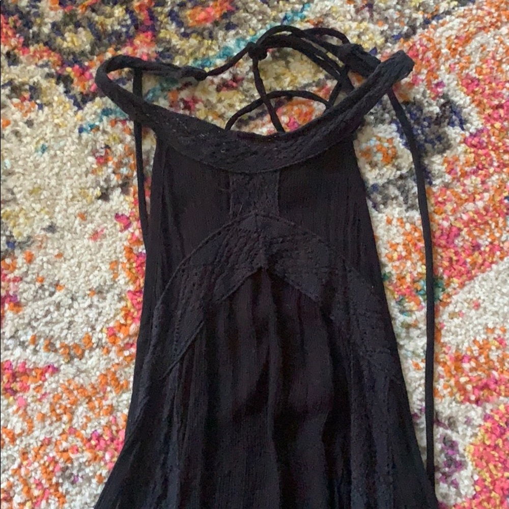 free people black gauze halter dress